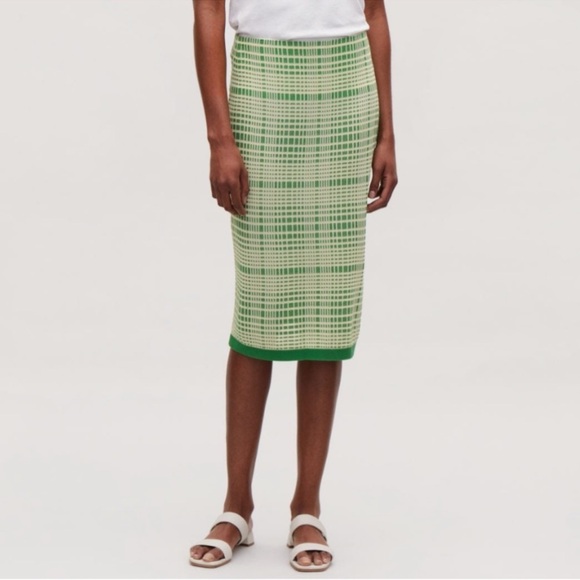 COS Dresses & Skirts - COS Green And Yellow Stretch Pencil Skirt Size XS